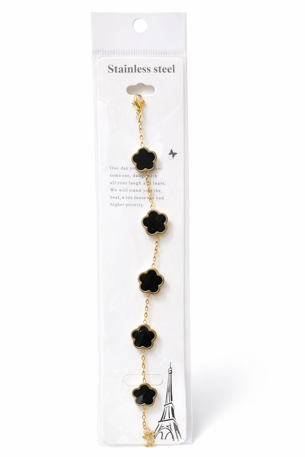 Luxury Black Clover Gold Bracelet
