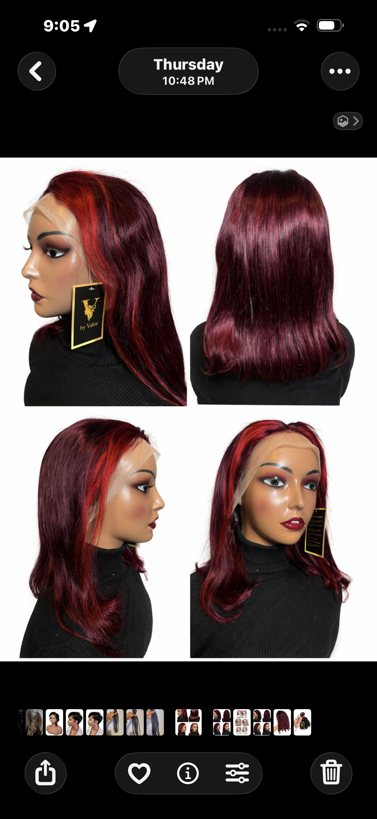 • Burgundy Straight Lace Front Wig – 13x4 Frontal