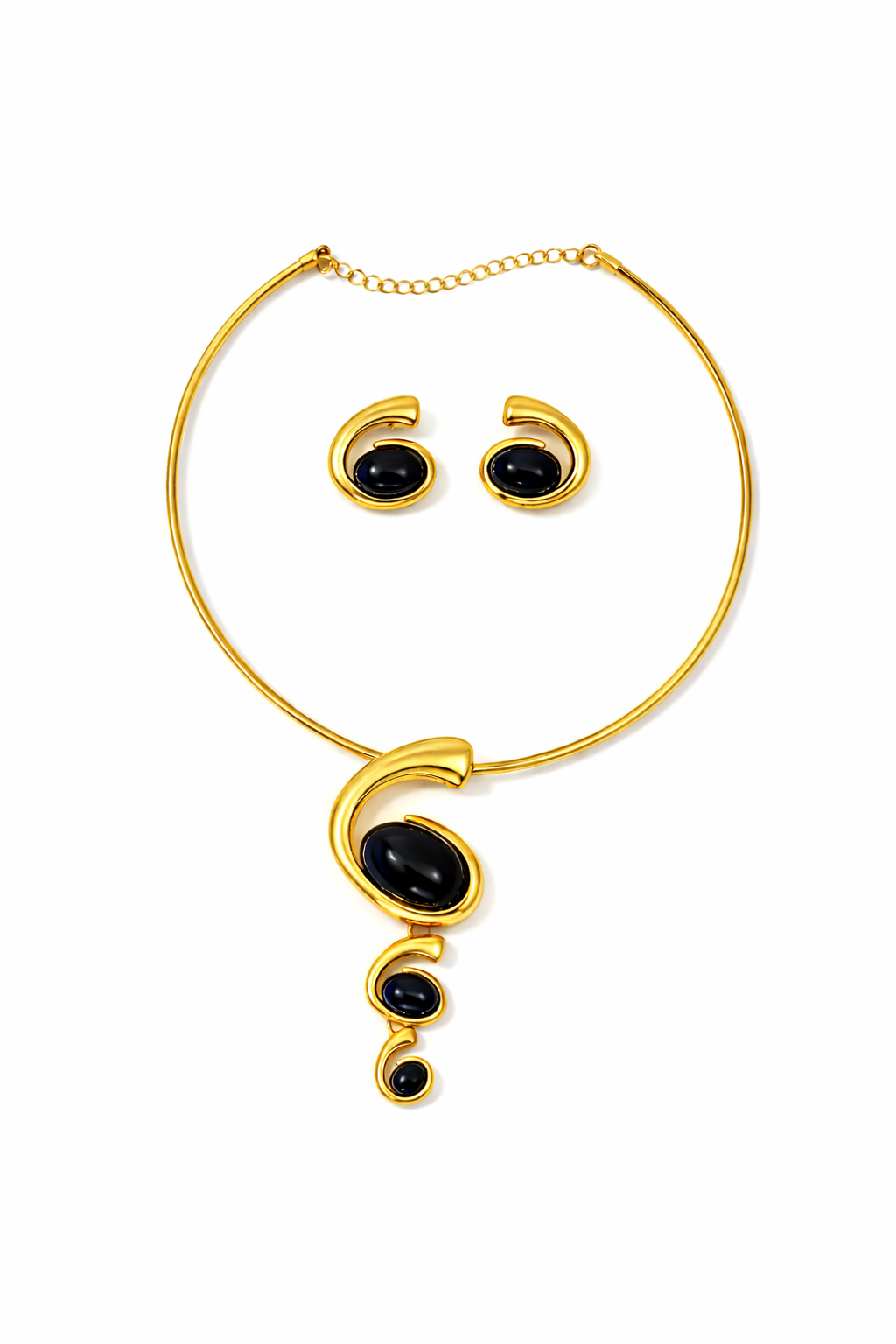 Black Stone Gold Jewelry Set
