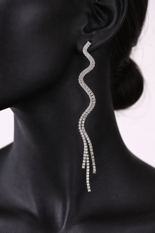 Crystal Snake Drop Earrings