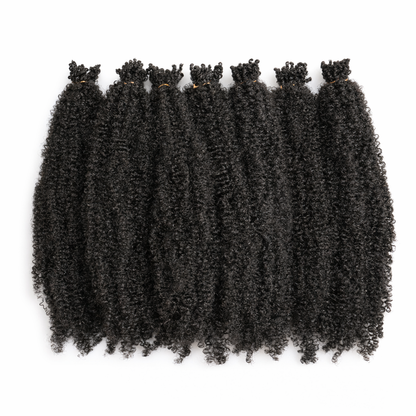 20” Afro Kinky Curly Crochet Hair (1B) – Natural 4C Texture – photo 2