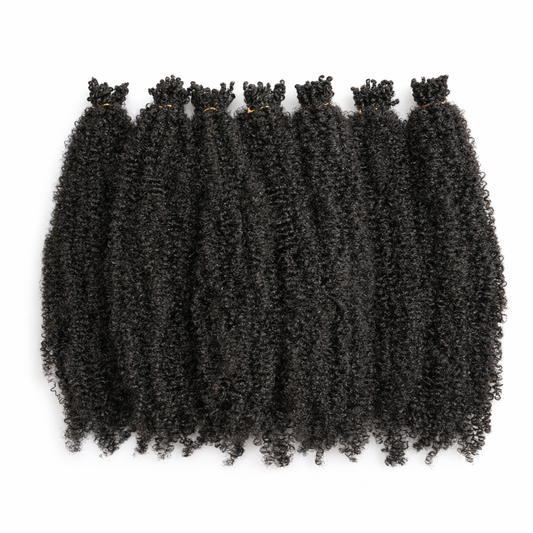 20” Afro Kinky Curly Crochet Hair (1B) – Natural 4C Texture – photo 2