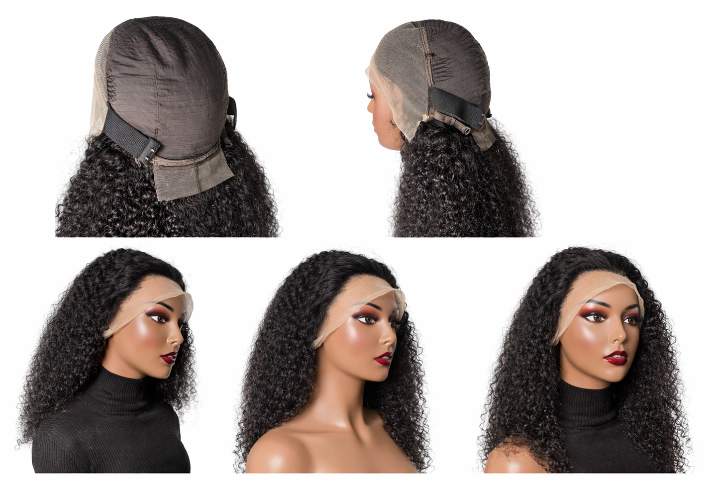 Jerry Curly Wig – 300 Density (Natural Black) | Lace Front Wig