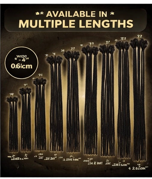 Natural 10” Dreadlocks – Black (pack of 10)