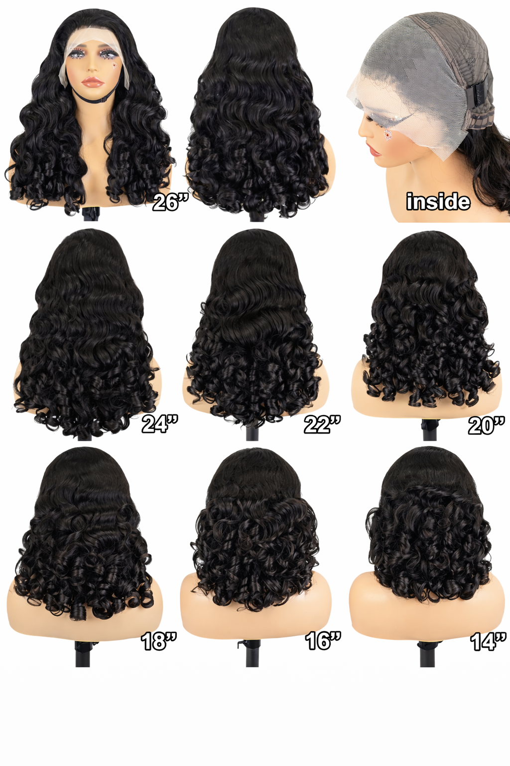 Luxury Bouncy Curl Bob Lace Wig –(Brown ,Honey Blonde,black)