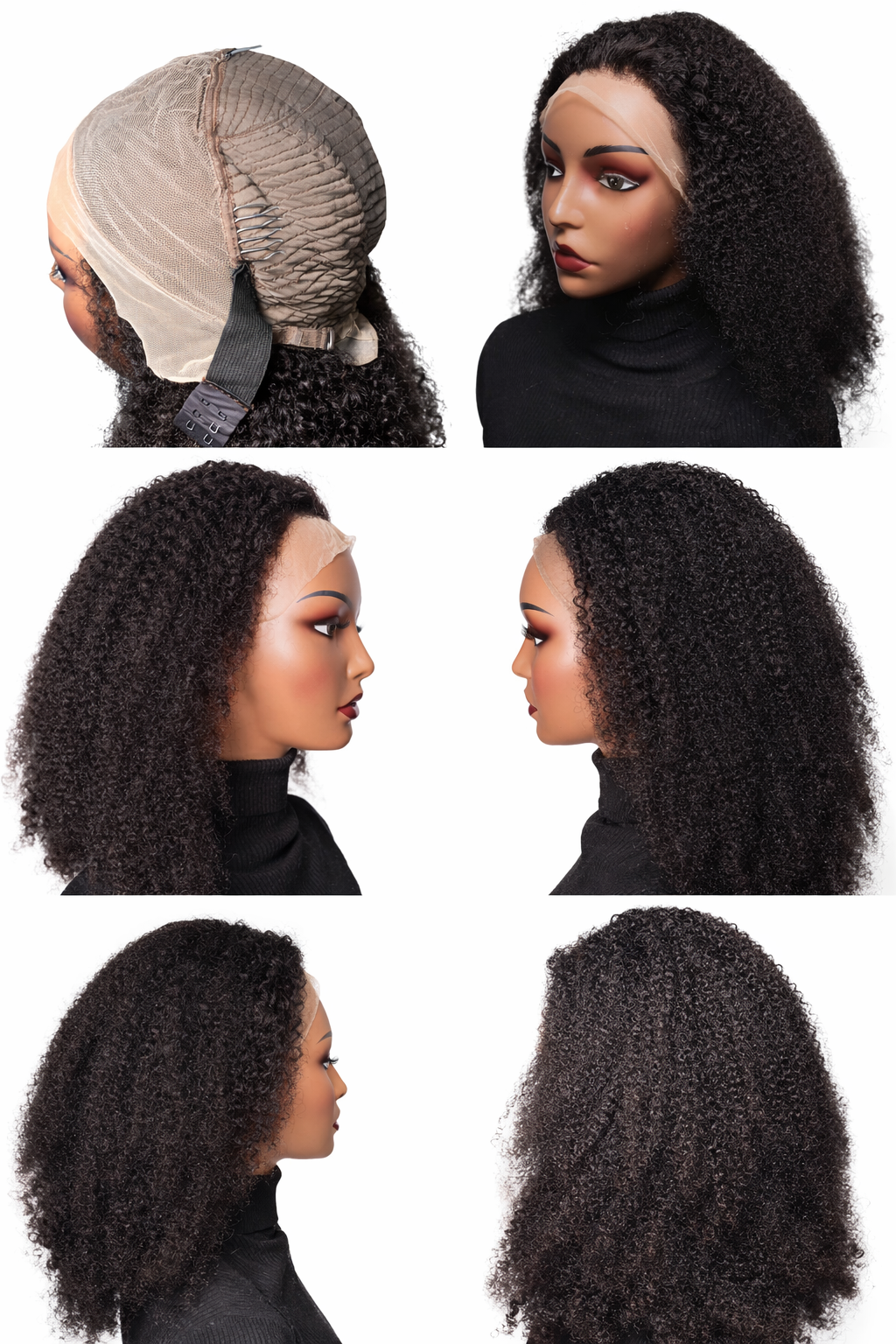 Natural Kinky Curly Lace Front Wig – 300% Density