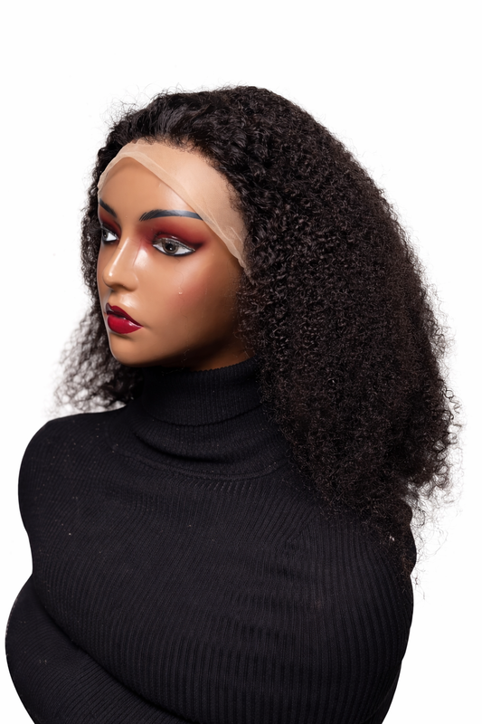 Natural Kinky Curly Lace Front Wig – 300% Density